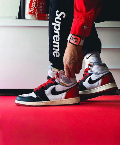 MO - Union x AJ1 High white and red stitching