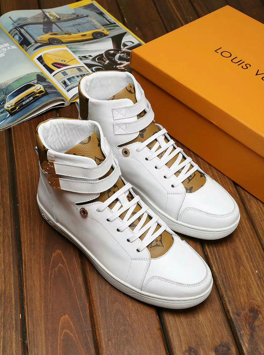 MO - LUV HIgh Top White Brown Sneaker