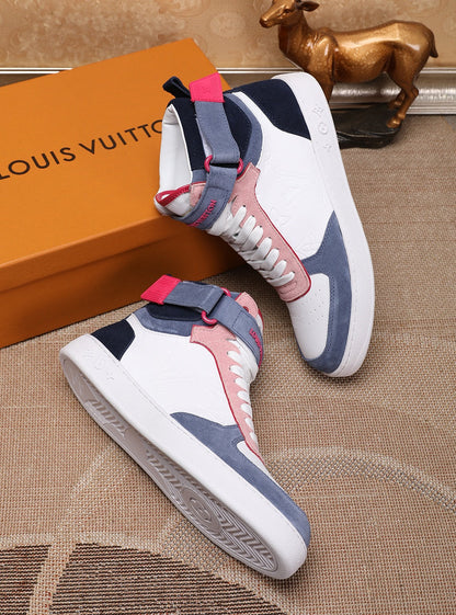 MO - LUV Rivoli High Pink Blue White Sneaker