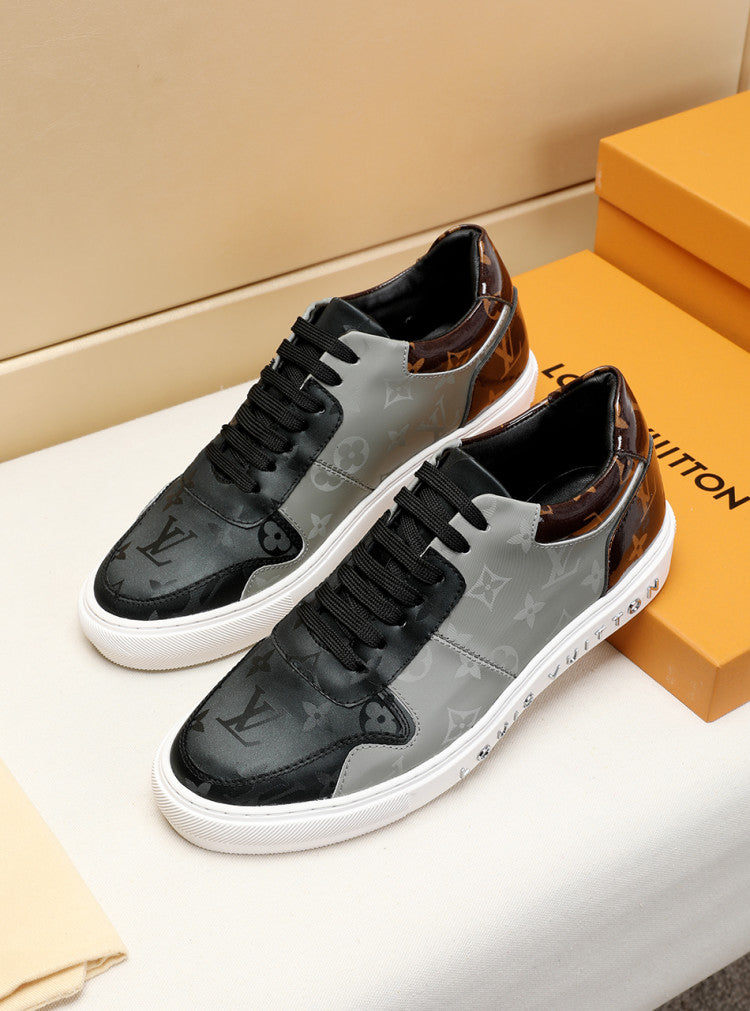 MO - LUV Monogram Denim Brown And Gray Sneaker