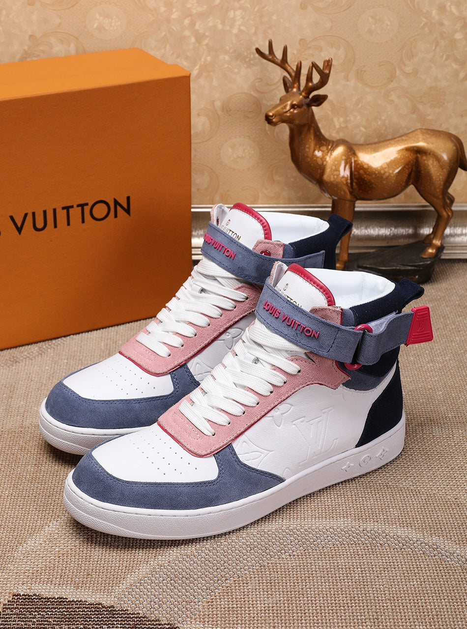 MO - LUV Rivoli High Pink Blue White Sneaker