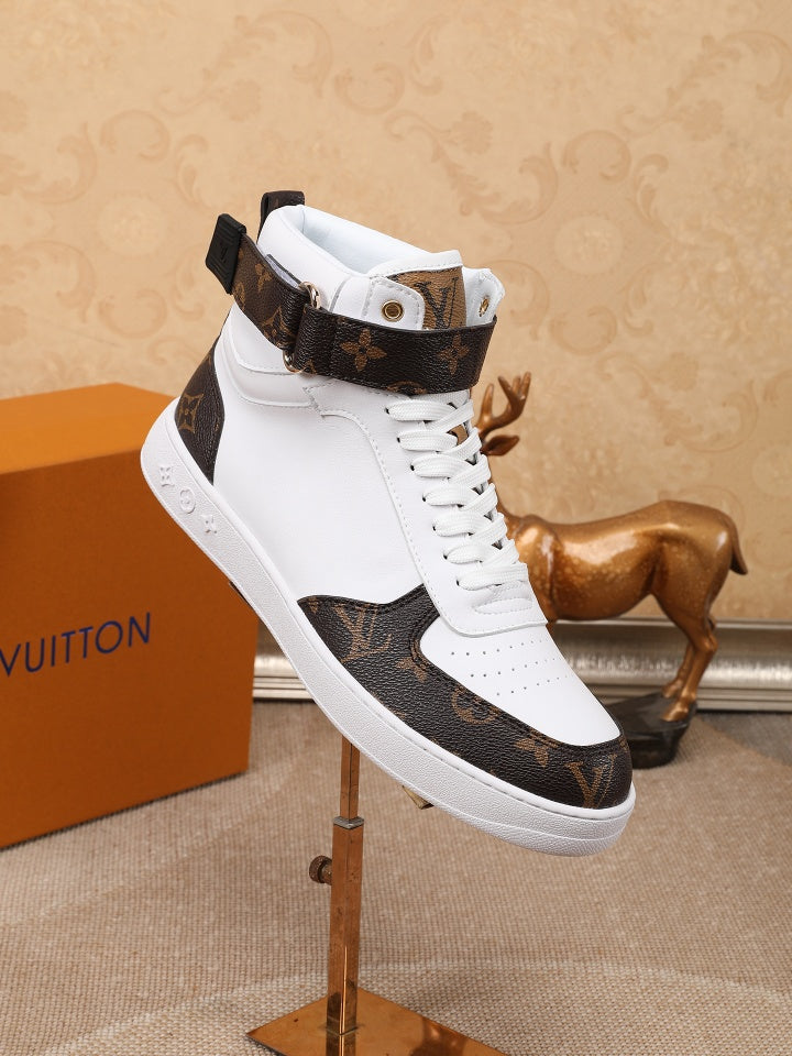 MO - LUV High Top White Brown Sneaker