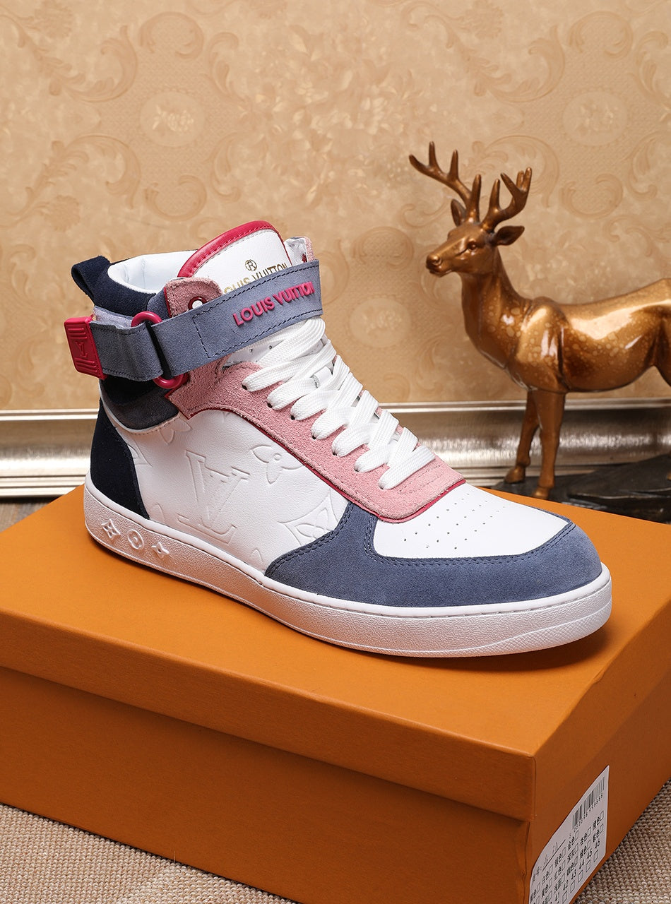 MO - LUV Rivoli High Pink Blue White Sneaker