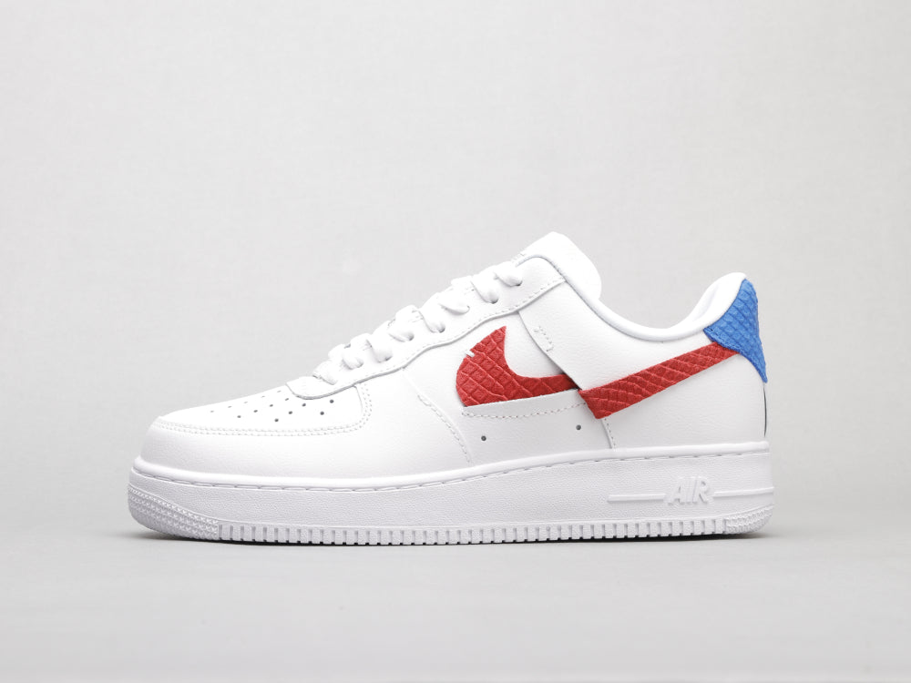 MO - AF1 White red blue snake pattern