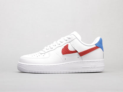 MO - AF1 White red blue snake pattern