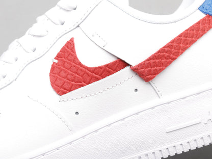 MO - AF1 White red blue snake pattern