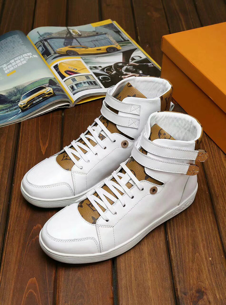 MO - LUV HIgh Top White Brown Sneaker