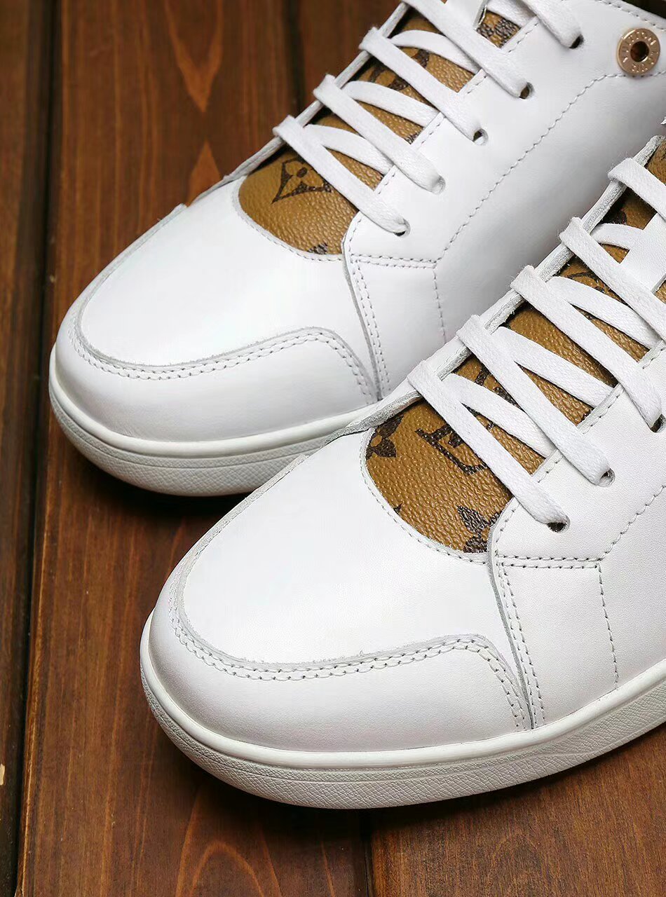 MO - LUV HIgh Top White Brown Sneaker