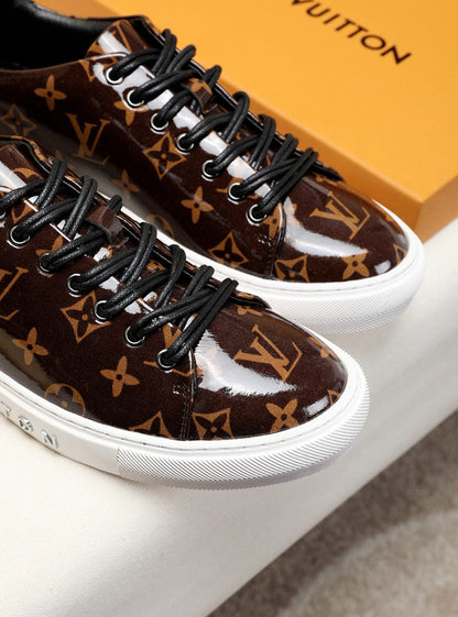 MO - LUV Low Monogram Brown Breathable Sneaker