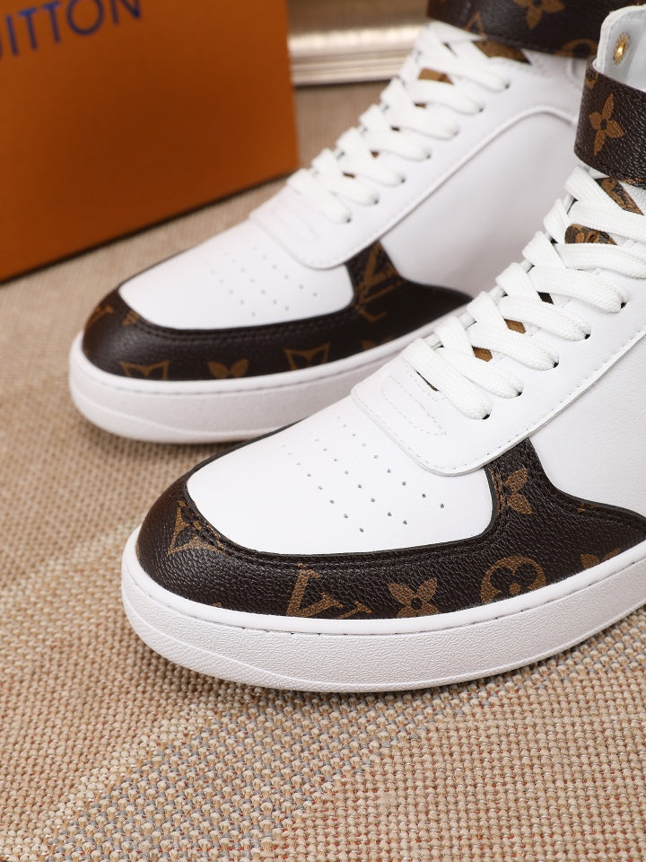 MO - LUV Rivoli High White Brown Sneaker