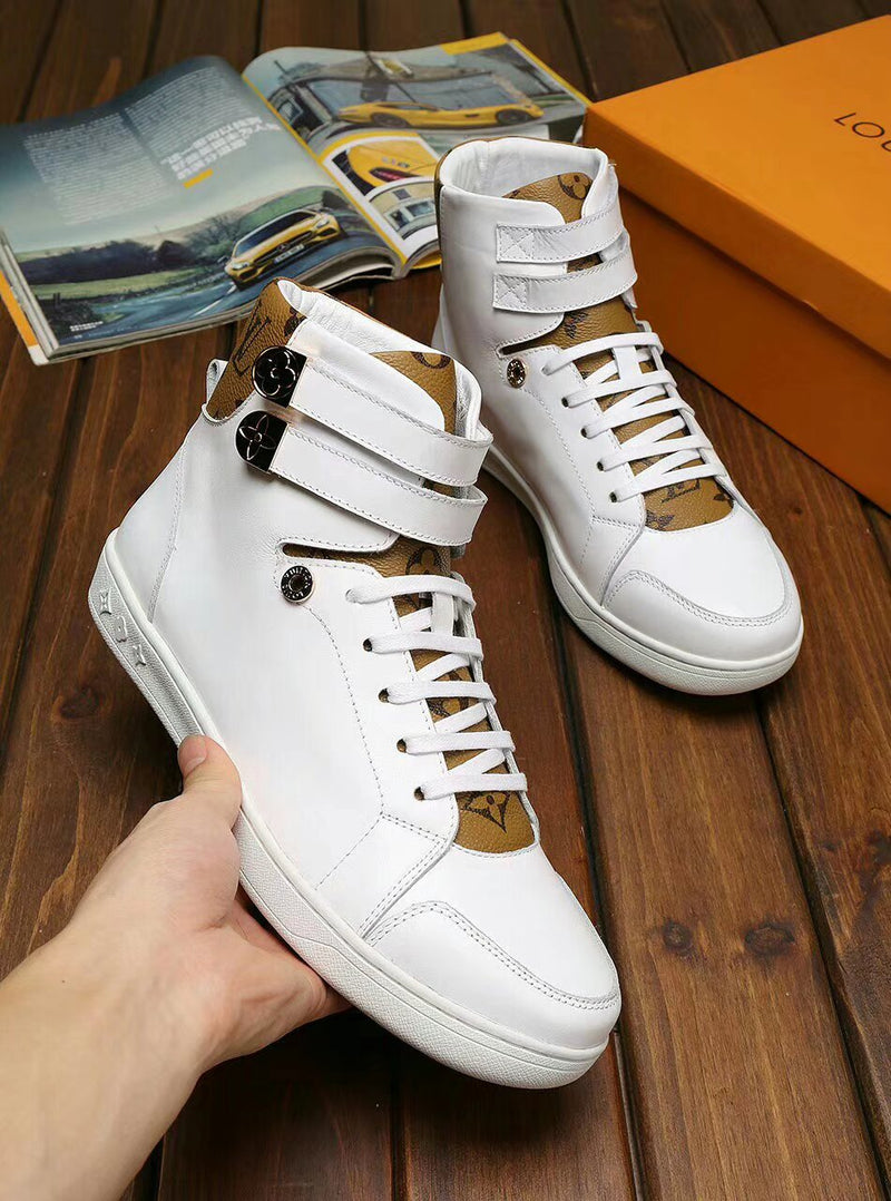 MO - LUV HIgh Top White Brown Sneaker