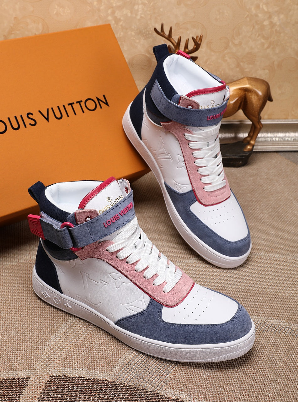 MO - LUV Rivoli High Pink Blue White Sneaker