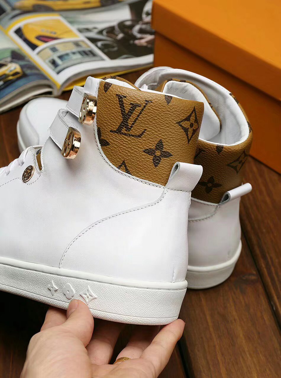 MO - LUV HIgh Top White Brown Sneaker