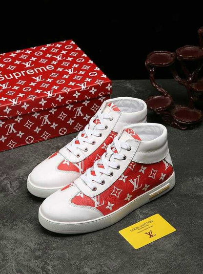 MO - LUV HIgh Top White Red Sneaker