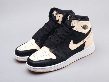 MO - AJ1 black pink toe women's shoes