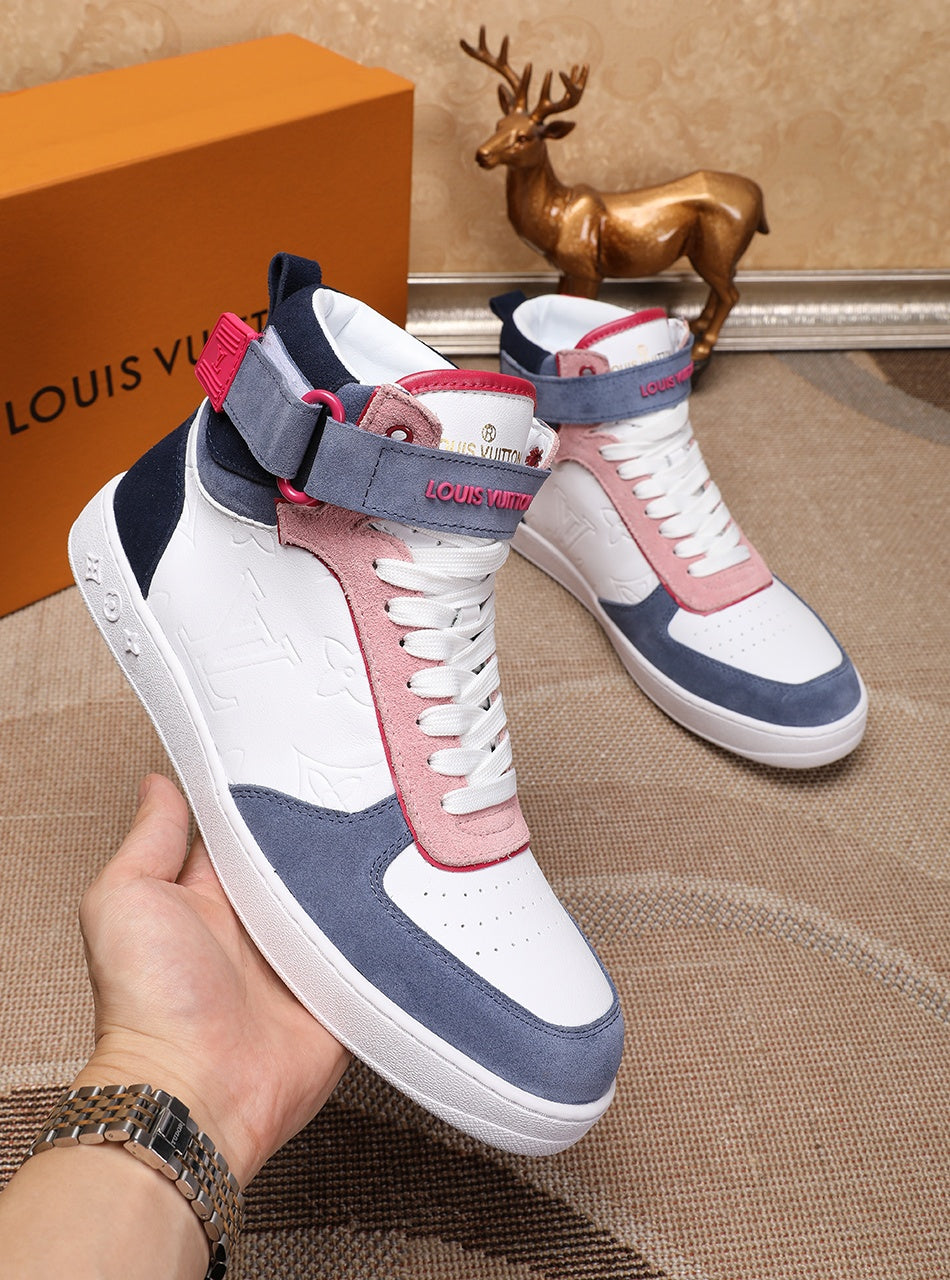 MO - LUV Rivoli High Pink Blue White Sneaker