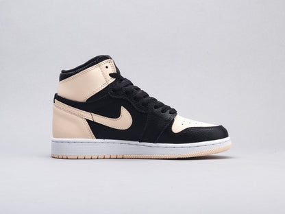 MO - AJ1 black pink toe women's shoes