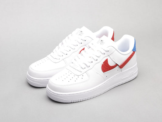 MO - AF1 White red blue snake pattern