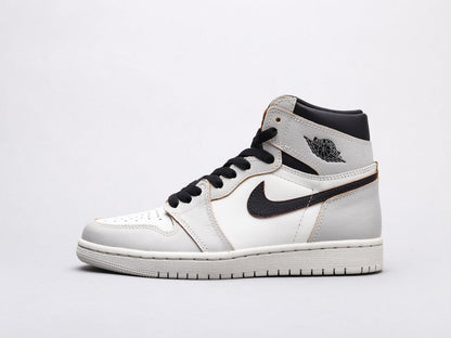 MO - AJ1 gray and white scratch shoes for women