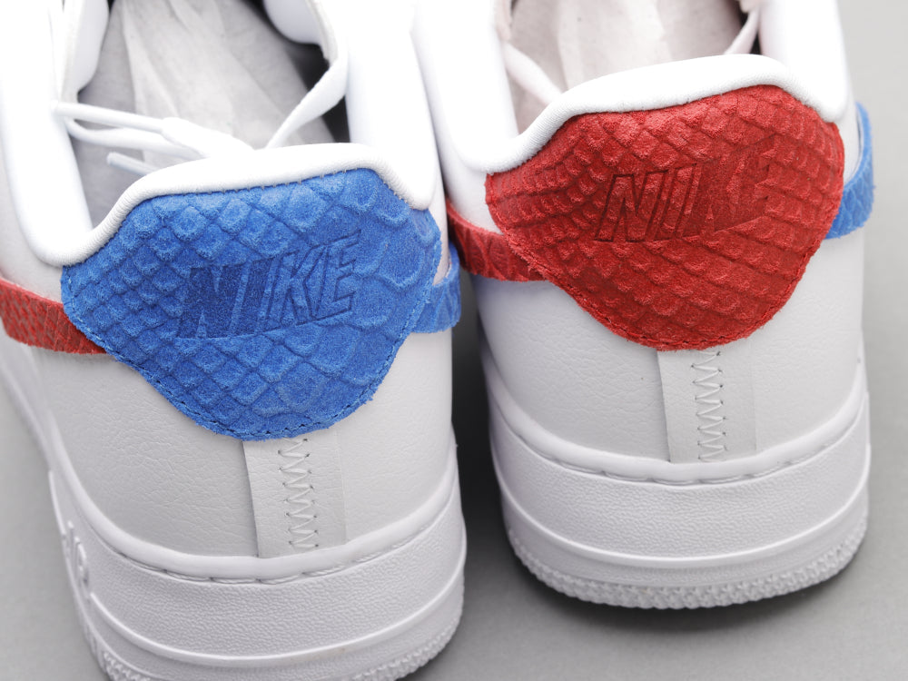 MO - AF1 White red blue snake pattern