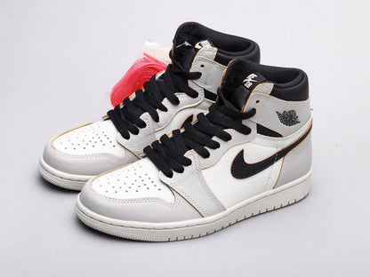 MO - AJ1 gray and white scratch shoes for women