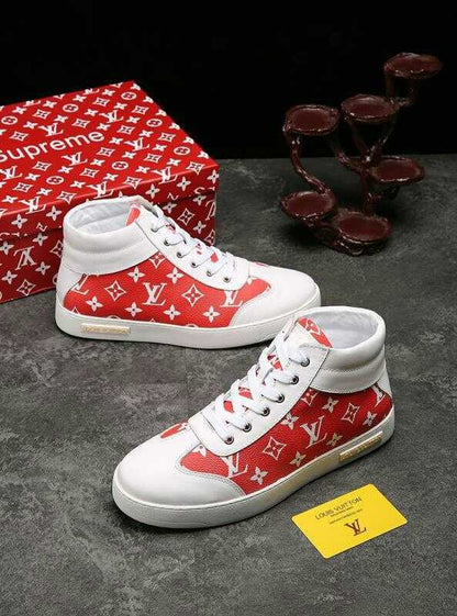 MO - LUV HIgh Top White Red Sneaker