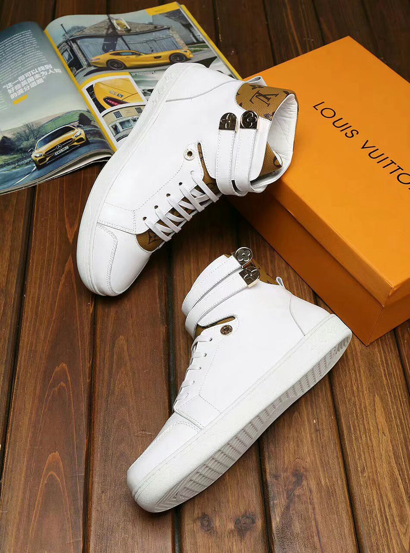 MO - LUV HIgh Top White Brown Sneaker