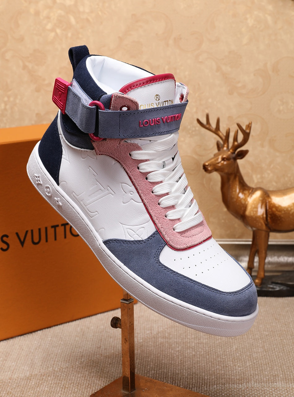 MO - LUV Rivoli High Pink Blue White Sneaker