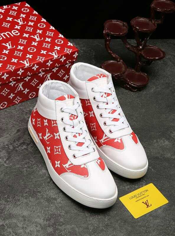 MO - LUV HIgh Top White Red Sneaker