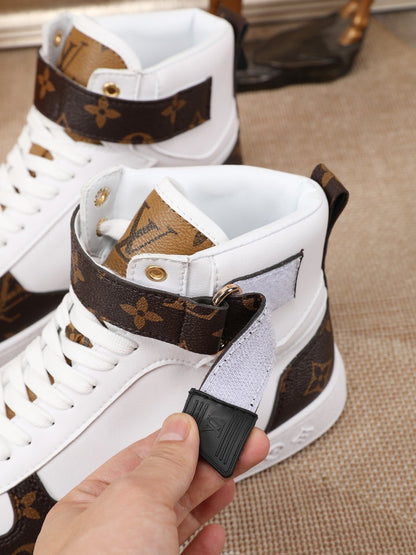 MO - LUV High Top White Brown Sneaker