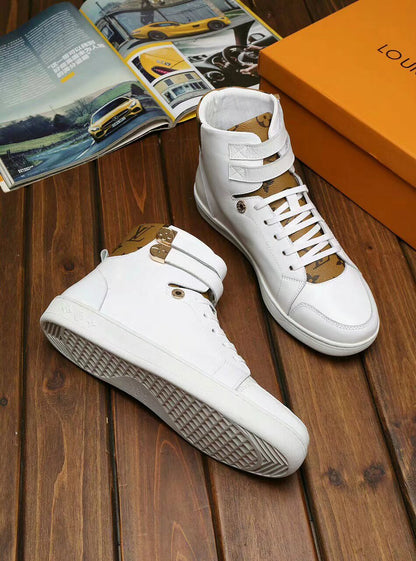 MO - LUV HIgh Top White Brown Sneaker