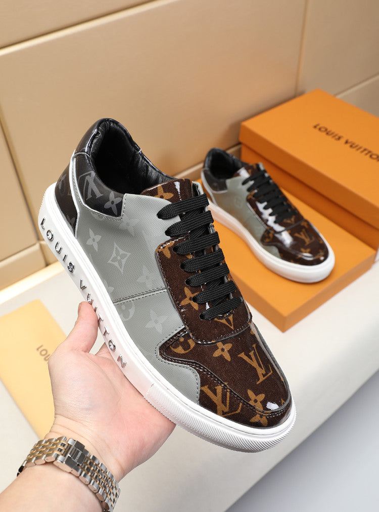 MO - LUV Monogram Denim Brown And Gray Sneaker