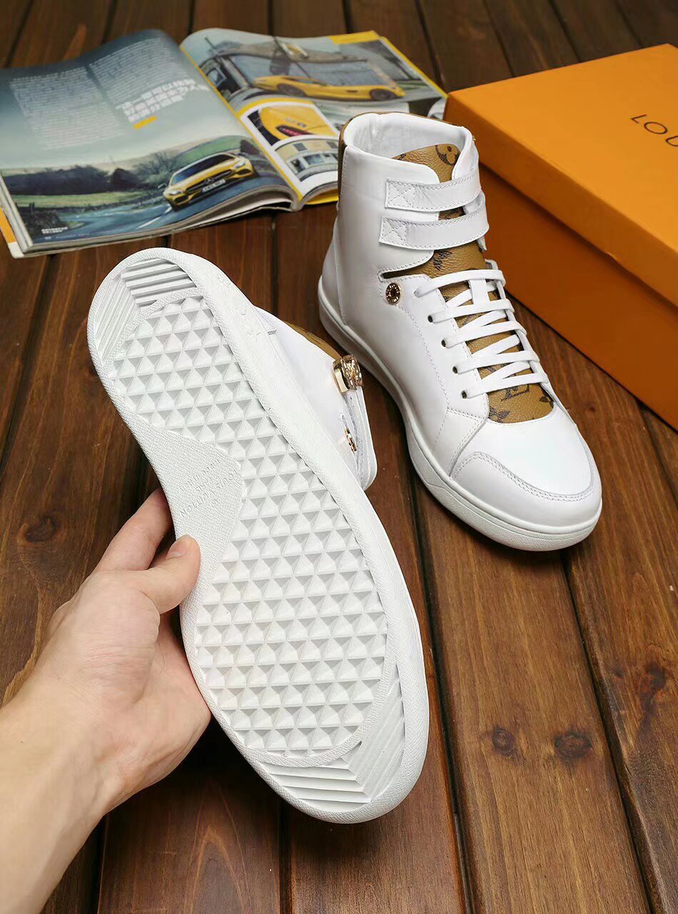 MO - LUV HIgh Top White Brown Sneaker